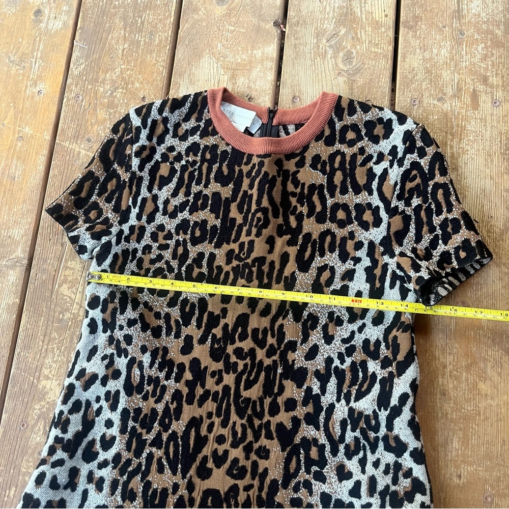 STELLA McCARTNEY leopard Print Knit Mini A-line Dress - Picture 3 of 7